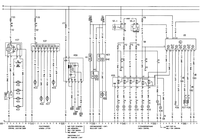 Wiring diagrams - Opel Corsa B 1993–2000 Service and Repair Manual