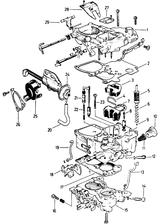 Fuel and exhaust systems - carburettor models